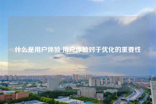 什么是用户体验 用户体验对于优化的重要性