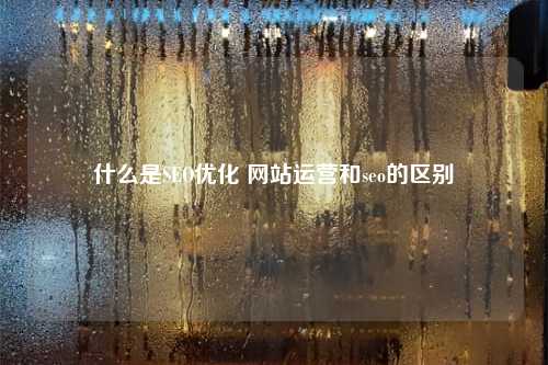 什么是SEO优化 网站运营和seo的区别